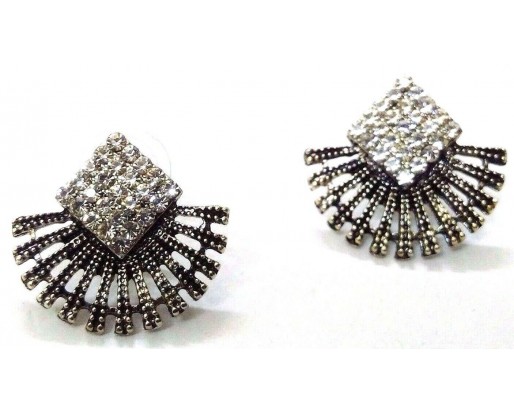 Silver Oxidized Earring Ethnic Imitation Jhumka Jhumki Jewelry Dangle Drop EA389